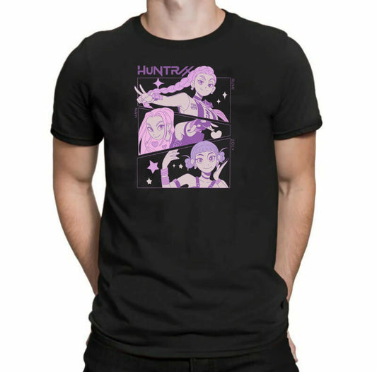 Huntrix character T-shirt, available in white or black: