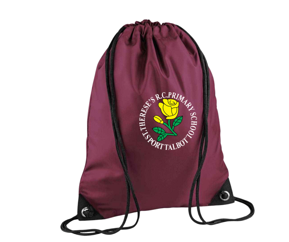 St. Therese’s R.C. Primary School PE / Swim Bag – Burgundy
