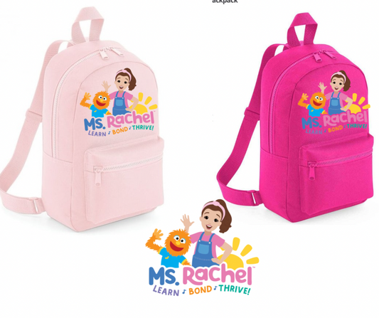 Ms. Rachel Mini Backpack, including personalization details: