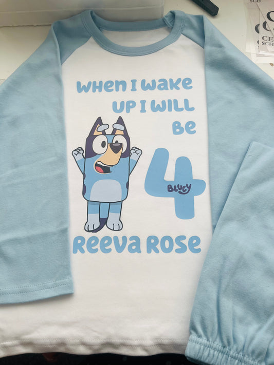 Personalised Children’s Birthday Pyjamas Bluey
