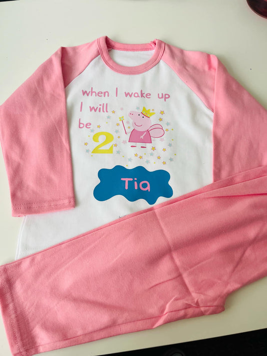Personalised Birthday Pyjamas – Peppa Pig Theme
