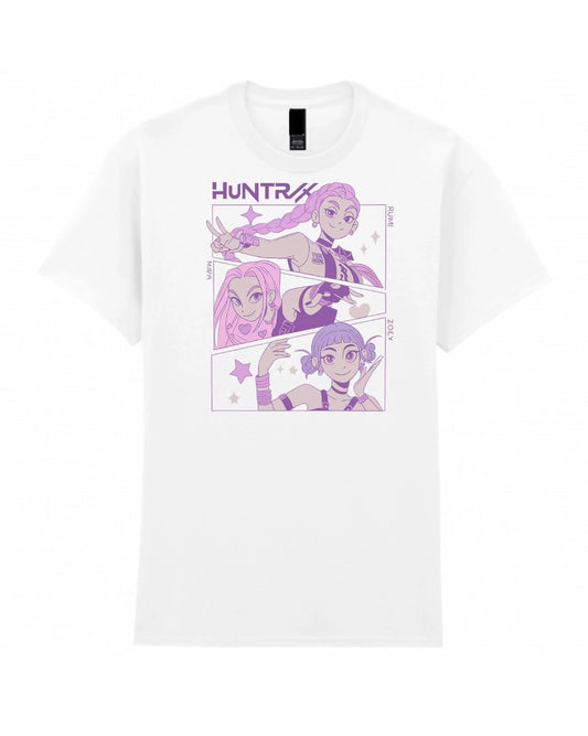 Huntrix character T-shirt, available in white or black: