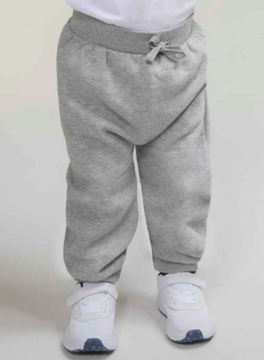Larkwood Baby/Toddler Joggers in grey, navy, and black: