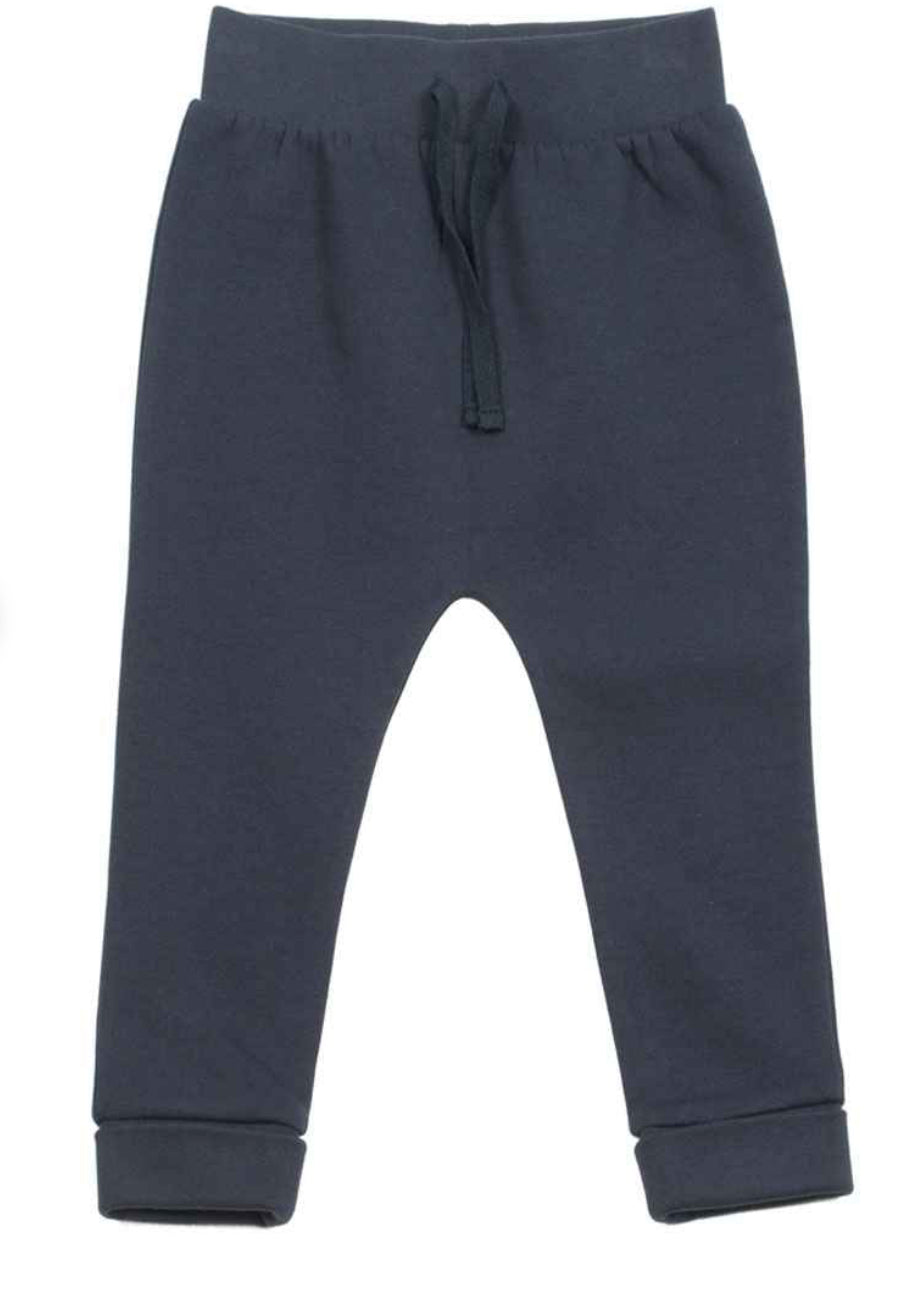 Larkwood Baby/Toddler Joggers in grey, navy, and black: