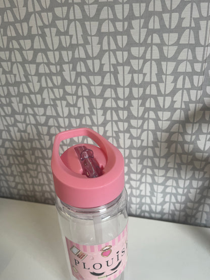 P.Louise Glam Water Bottle – Pink Lid & Clear Body