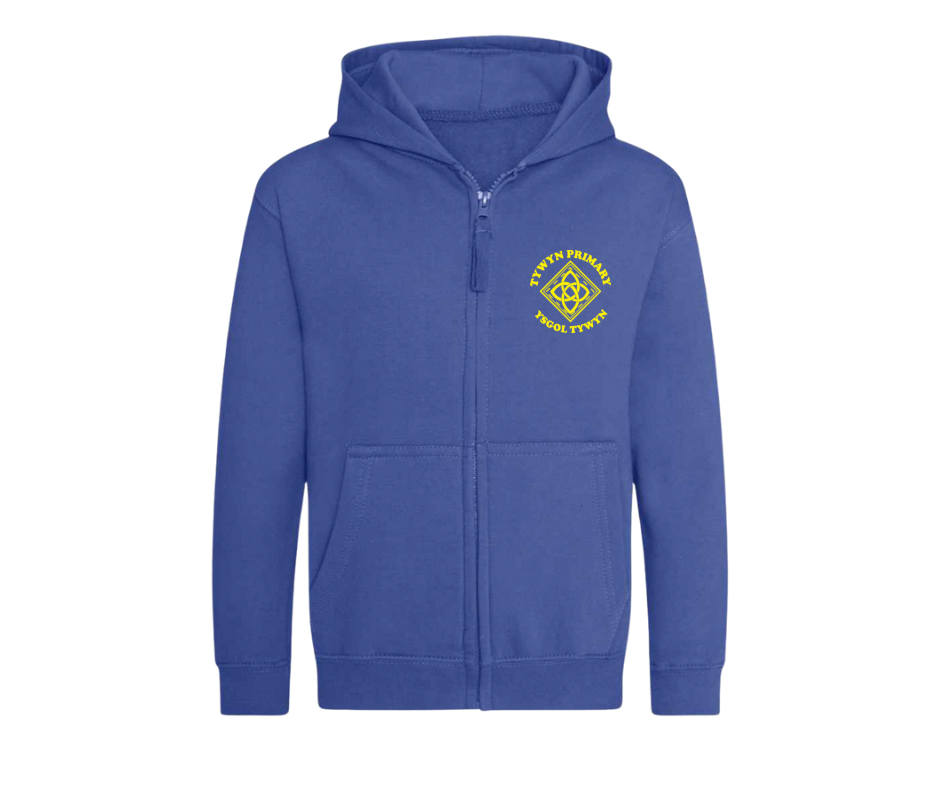 Tywyn Primary School Zip-Up Hoodie – Royal Blue