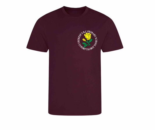 St. Therese’s R.C. Primary School Sports T-Shirt – Burgundy