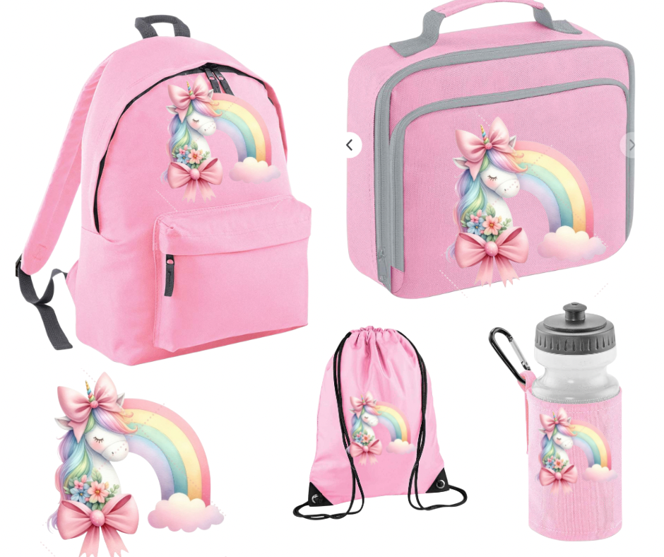 Pink Unicorn & Rainbow Back-to-School Collection – Buy as a Set or Individually