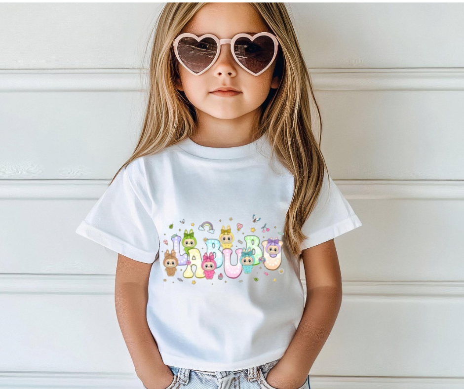 Labubu Pastel Character Kids T-Shirt